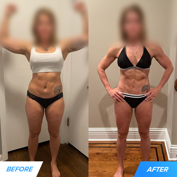 It's also how we helped Kelly (46 years old) drop over 21 pounds, 7% body fat, and 6 inches off her waist.