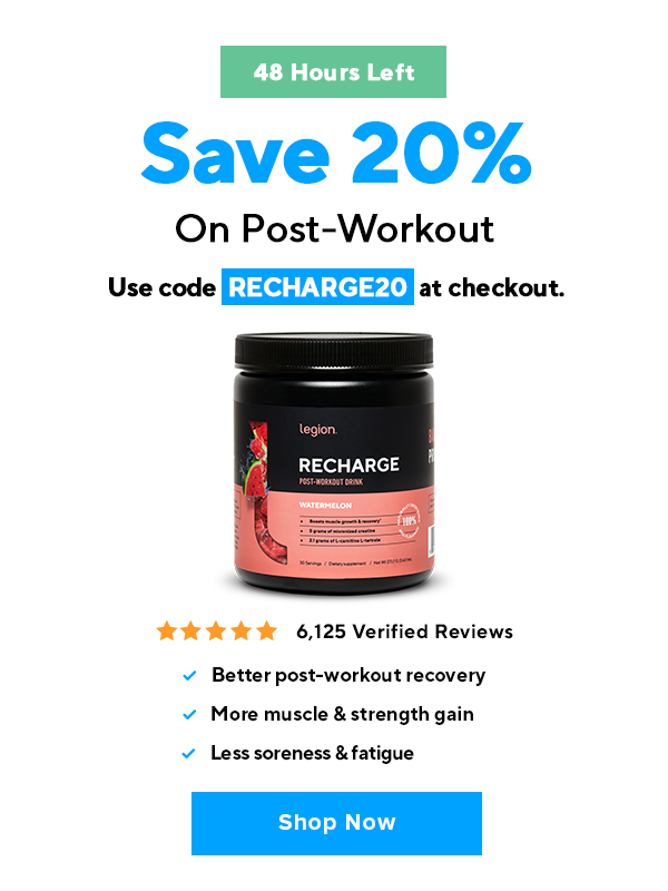 Limited time! Save 20% on Recharge post-workout!