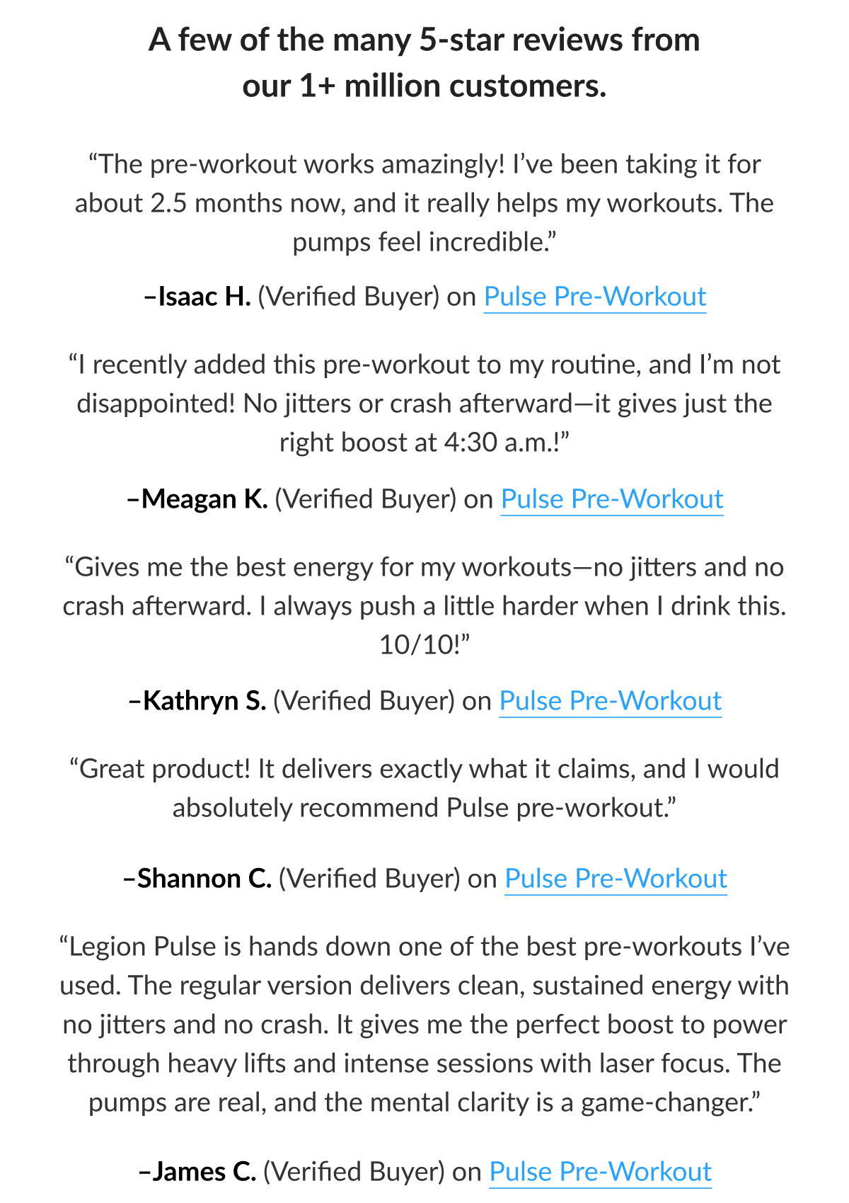 A few of the 55,000+ 5-star reviews from our 1+ million customers.