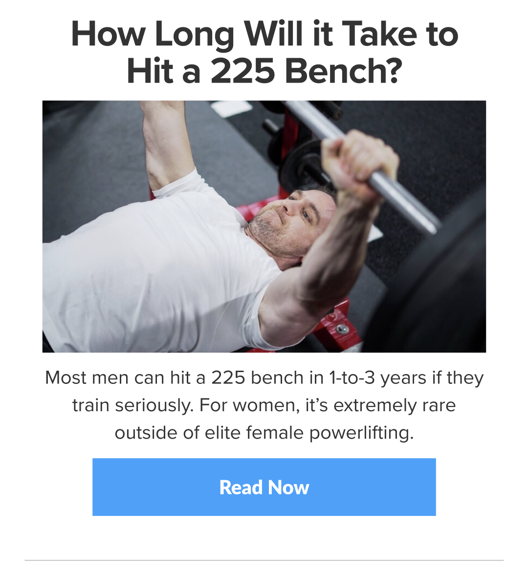 How Long Will it Take to Hit a 225 Bench?