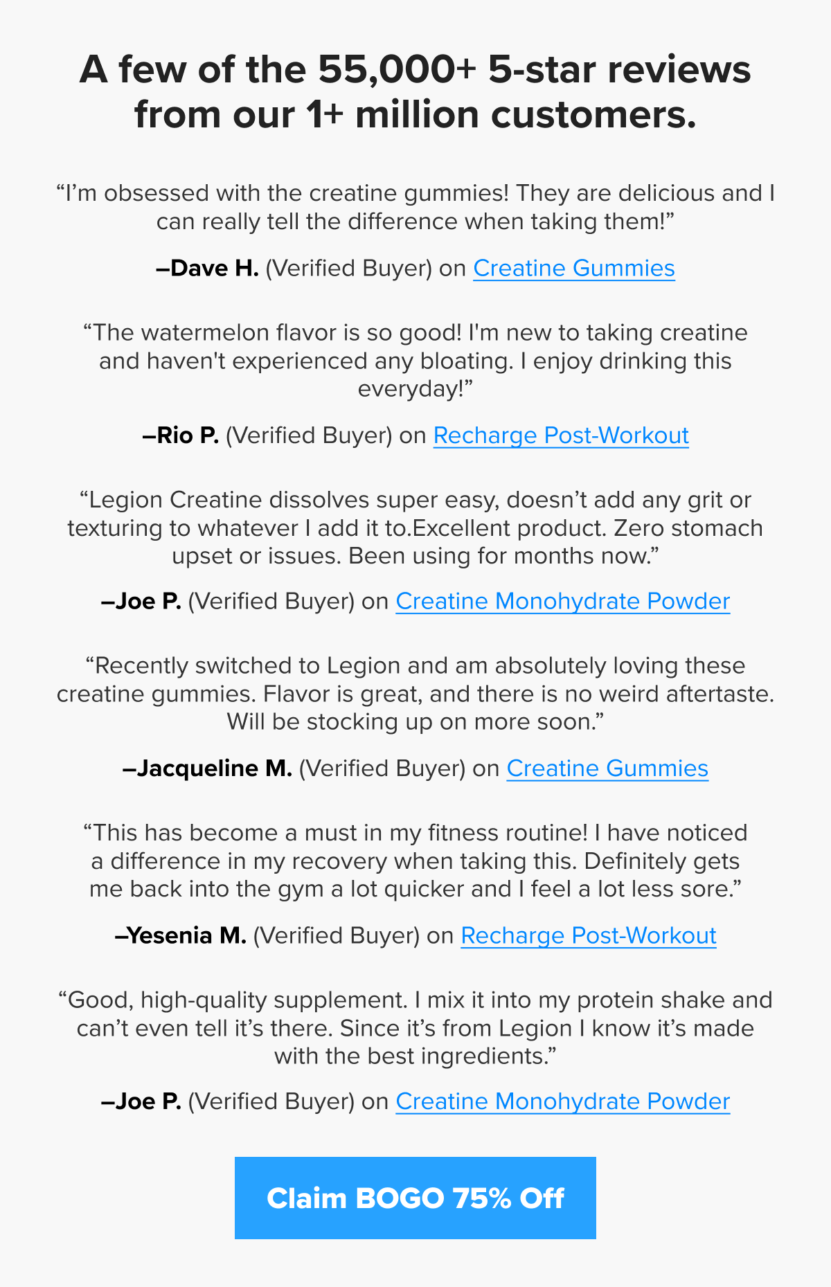 BOGO 75% Off Creatine Supplements