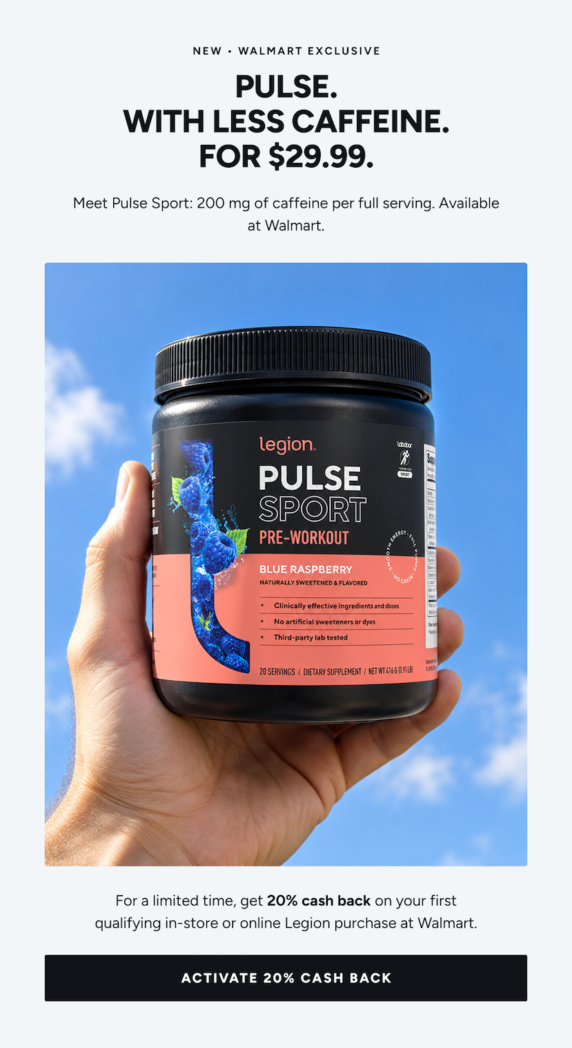 New Walmart exclusive: Pulse with less caffeine.
