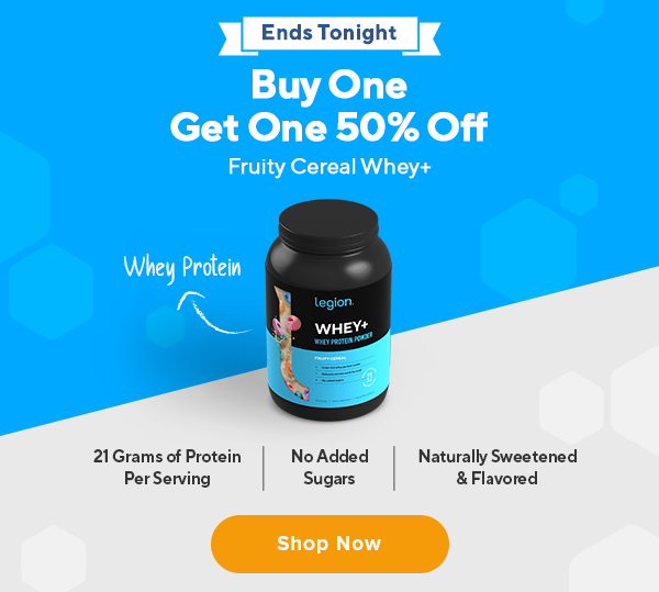 buy one get one 50% off whey fruity cereal