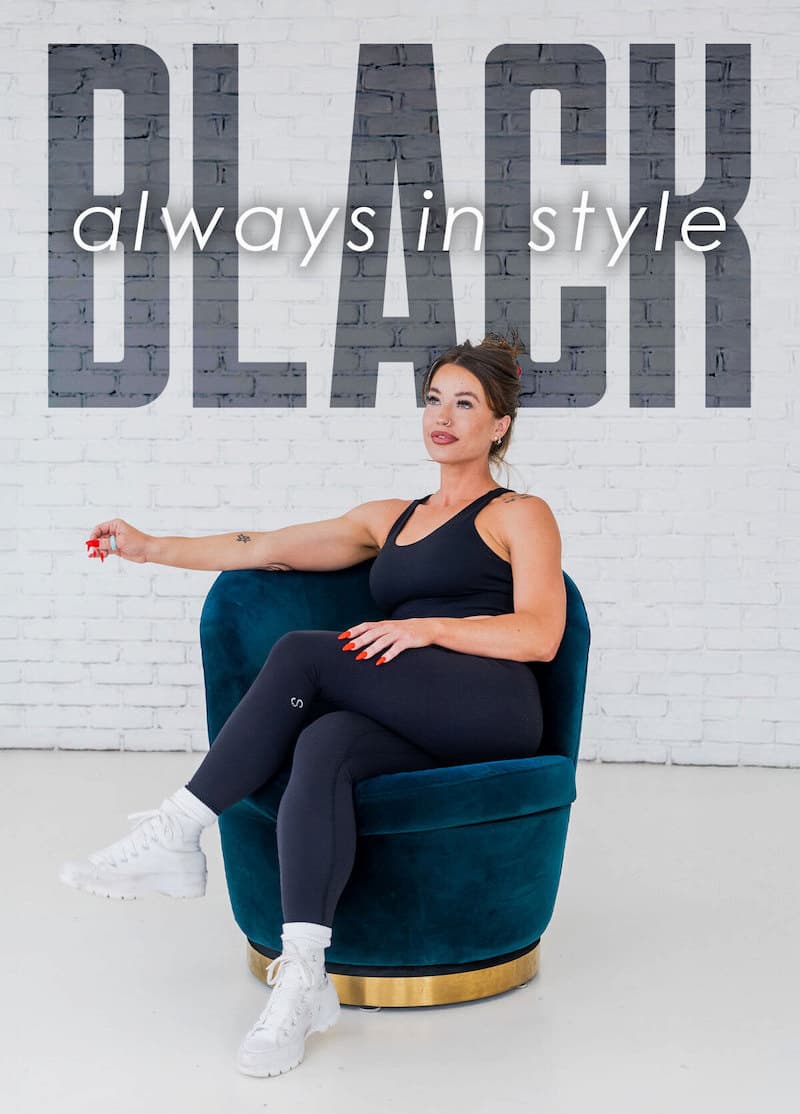Black fitness apparel