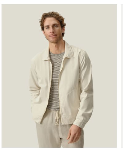 Twill Zip Jacket / Cream