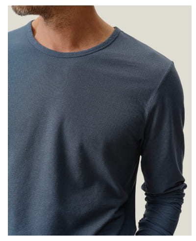 Long Sleeve Crepe Tee / Lake