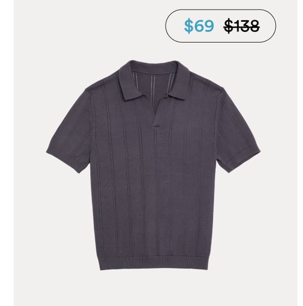 Lolo Drop Needle Sweater Polo / Ash