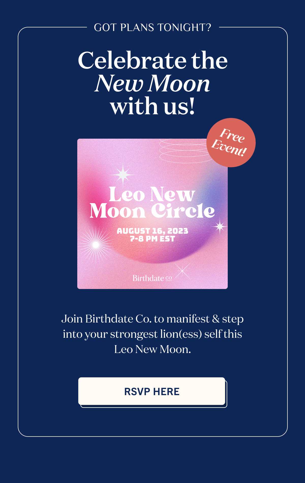 A moment of manifestation Birthdate Co