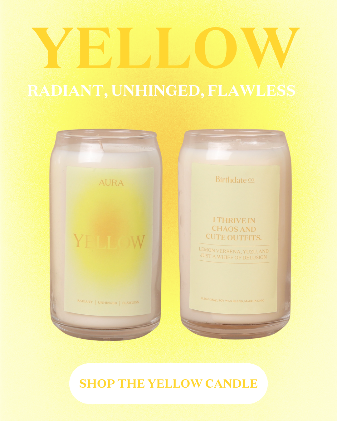Shop the yellow Aura Candle