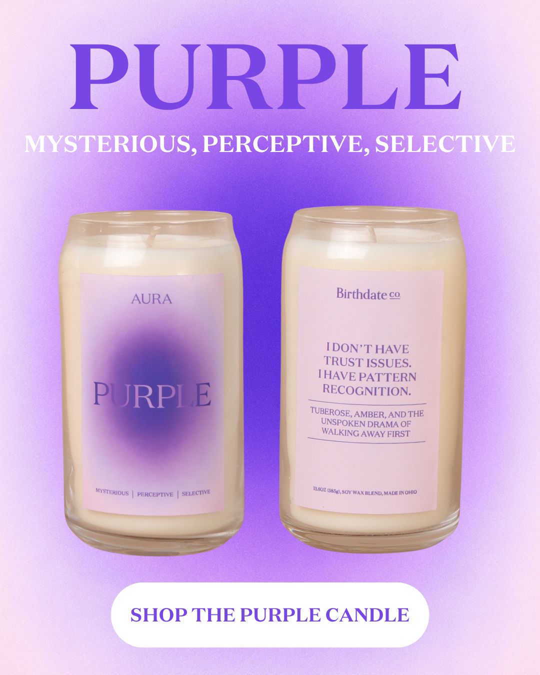 Shop the purple Aura Candle
