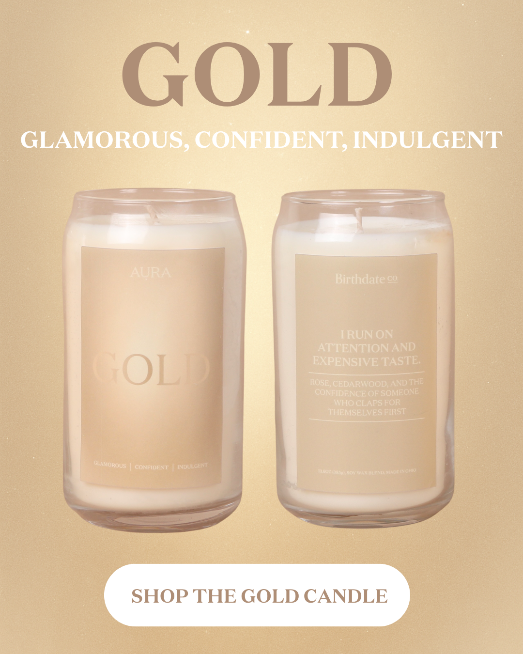 Shop the gold Aura Candle