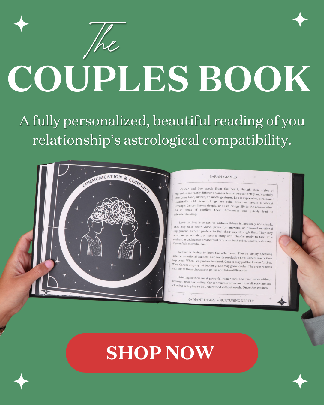 A personalized, beautiful reading of your relationship's astrological compatibility