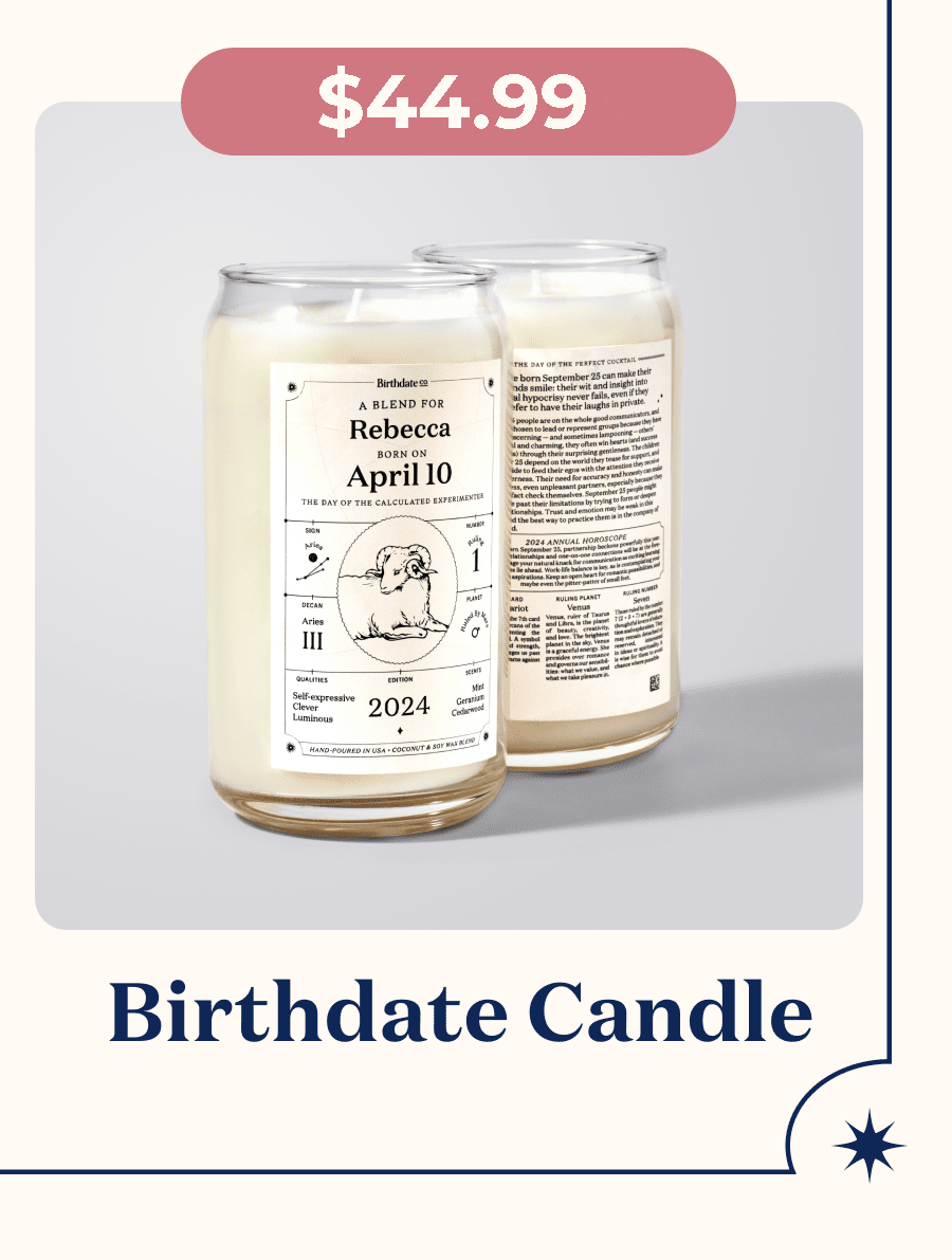 20% off birthdate candle