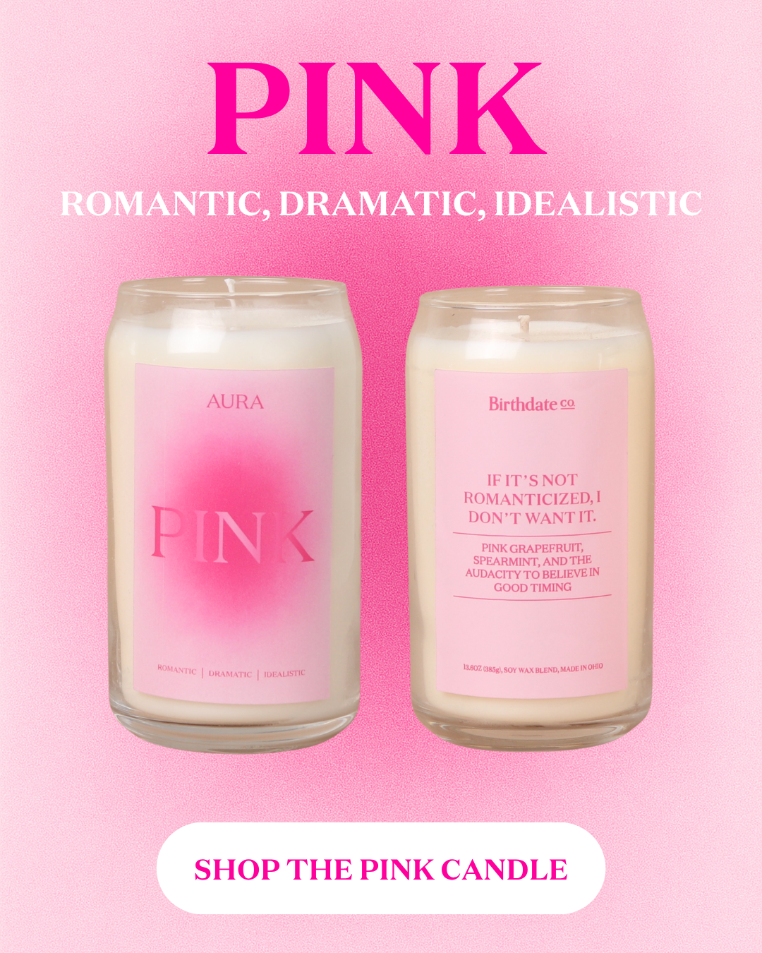 Shop the pink Aura Candle