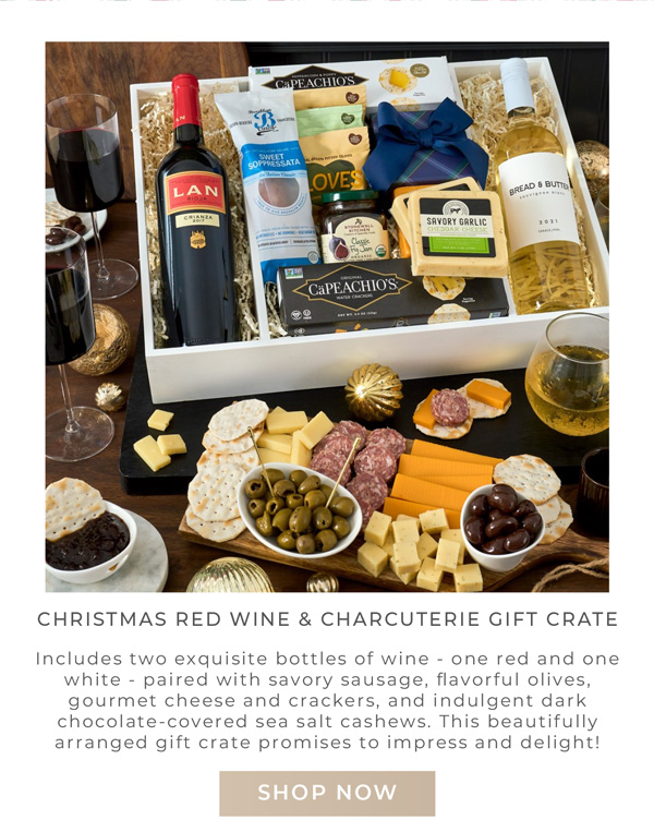 Christmas Red Wine & Charcuterie Gift Crate