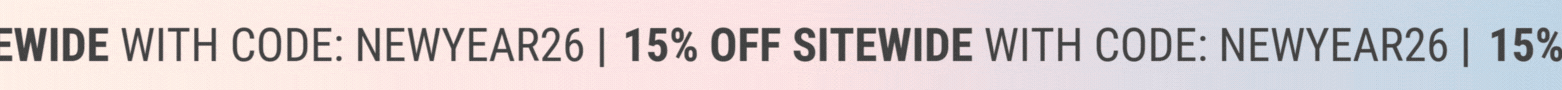 15% off sitewide with code: NEWYEAR26