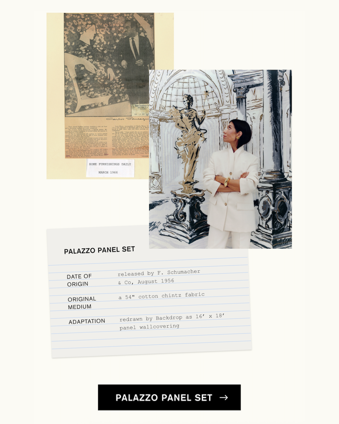 PALAZZO PANEL SET, an archival design reimagined by BACKDROP