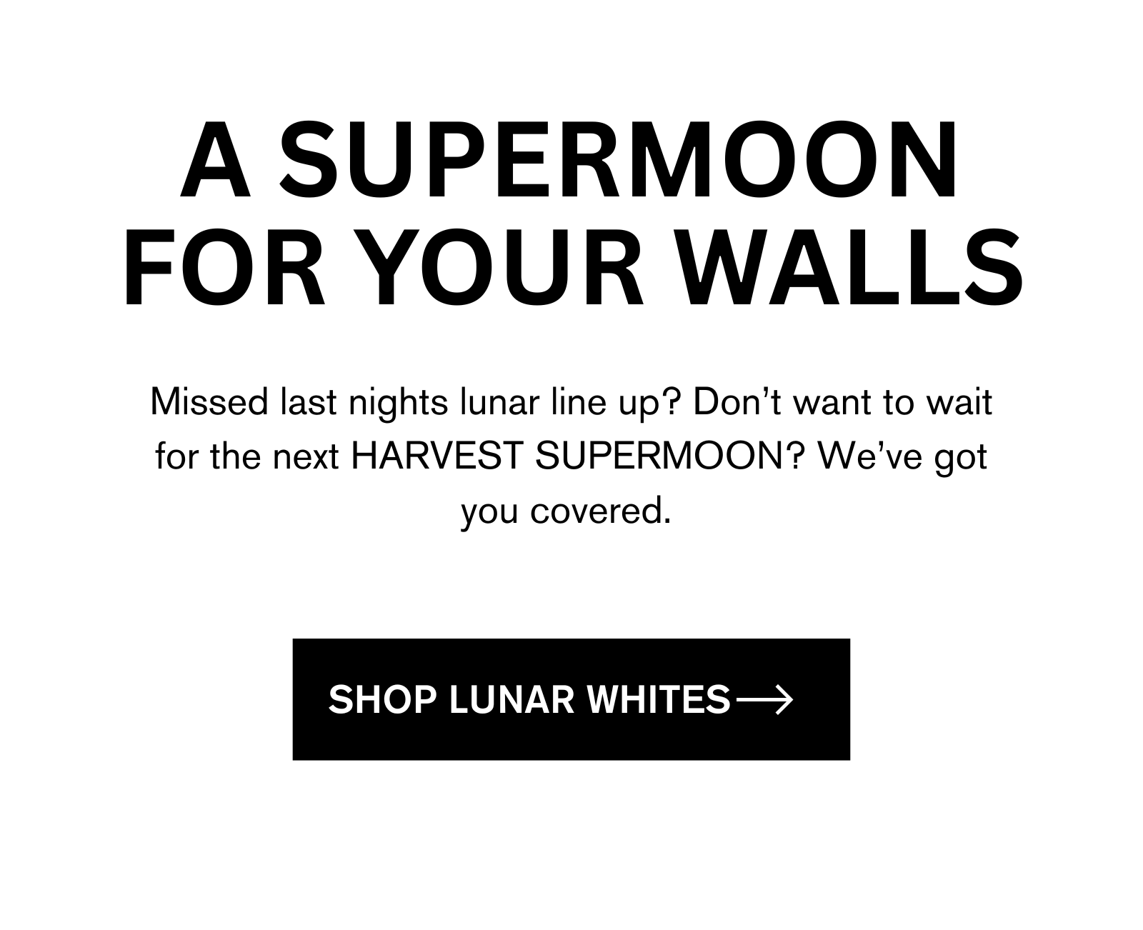A SUPERMOON FOR YOUR WALLS, white paint inspired by the HARVEST MOON