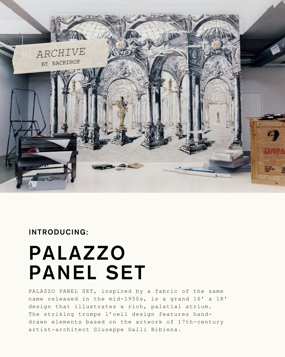 PALAZZO PANEL SET, an archival design reimagined by BACKDROP