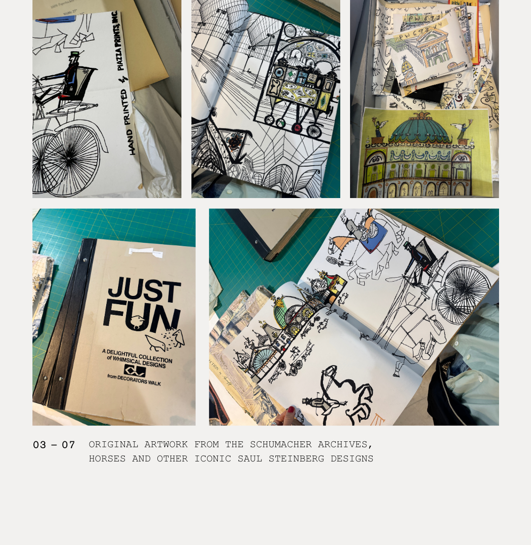 HORSES, a Saul Steinberg design turned wallpaper for Backdrop's newest Archive Collection