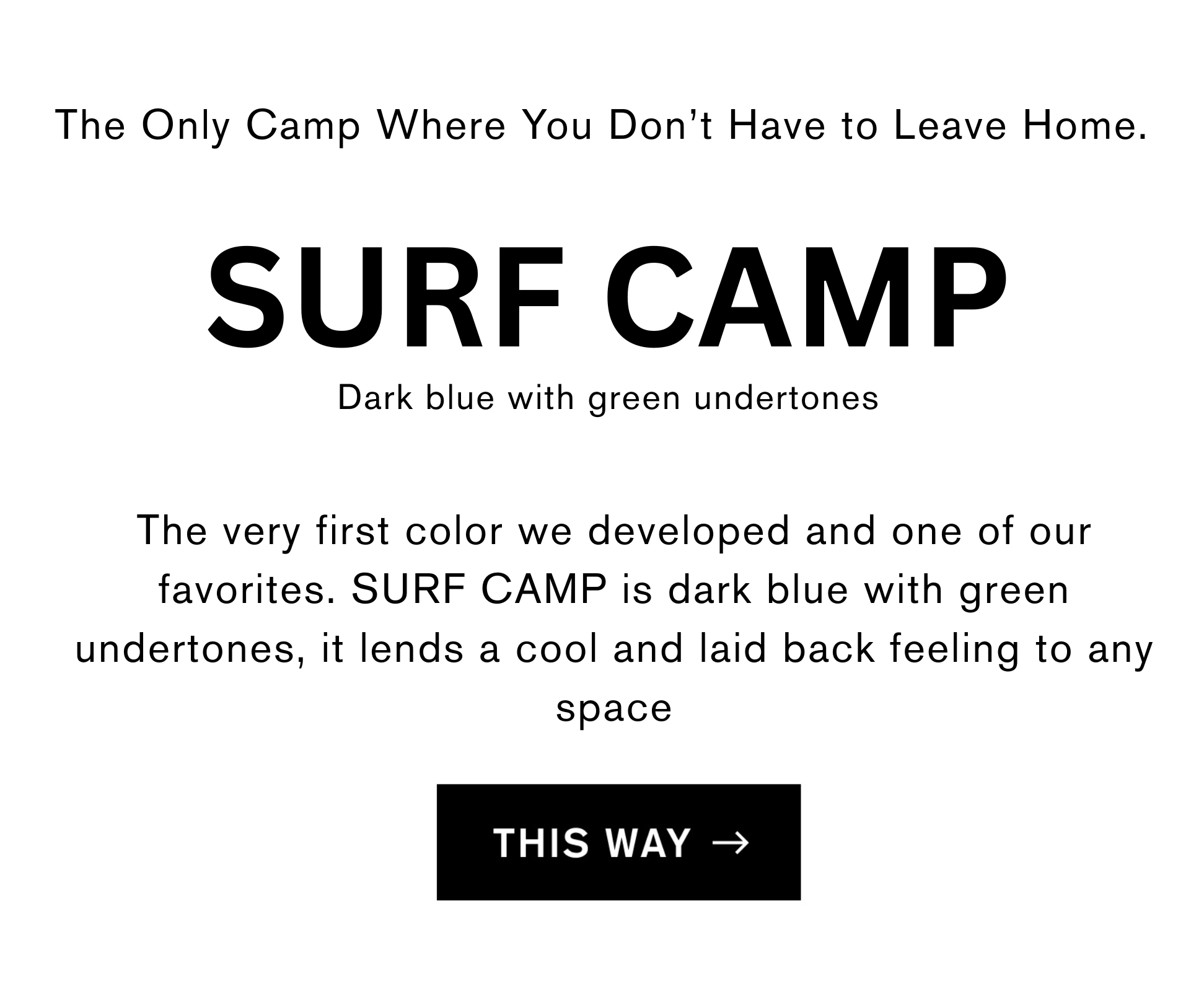 SURF CAMP, dark blue with green undertones