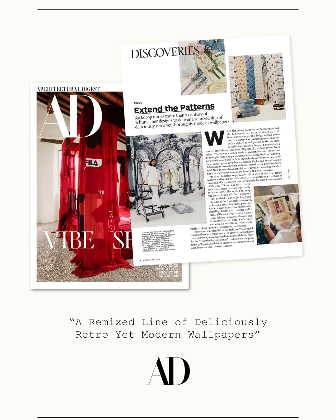 ARCHIVE by BACKDROP, featured in Architectural Digest