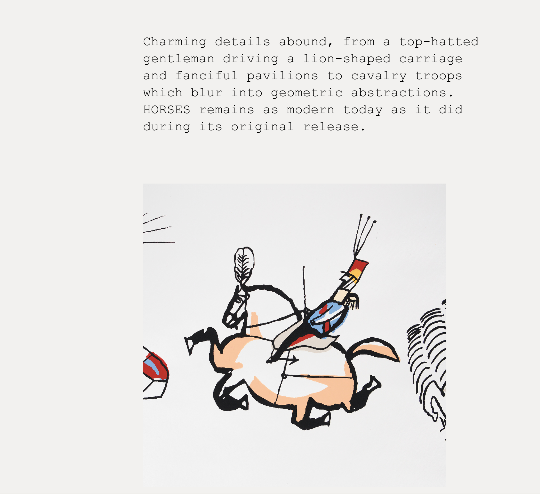 HORSES, a Saul Steinberg design turned wallpaper for Backdrop's newest Archive Collection