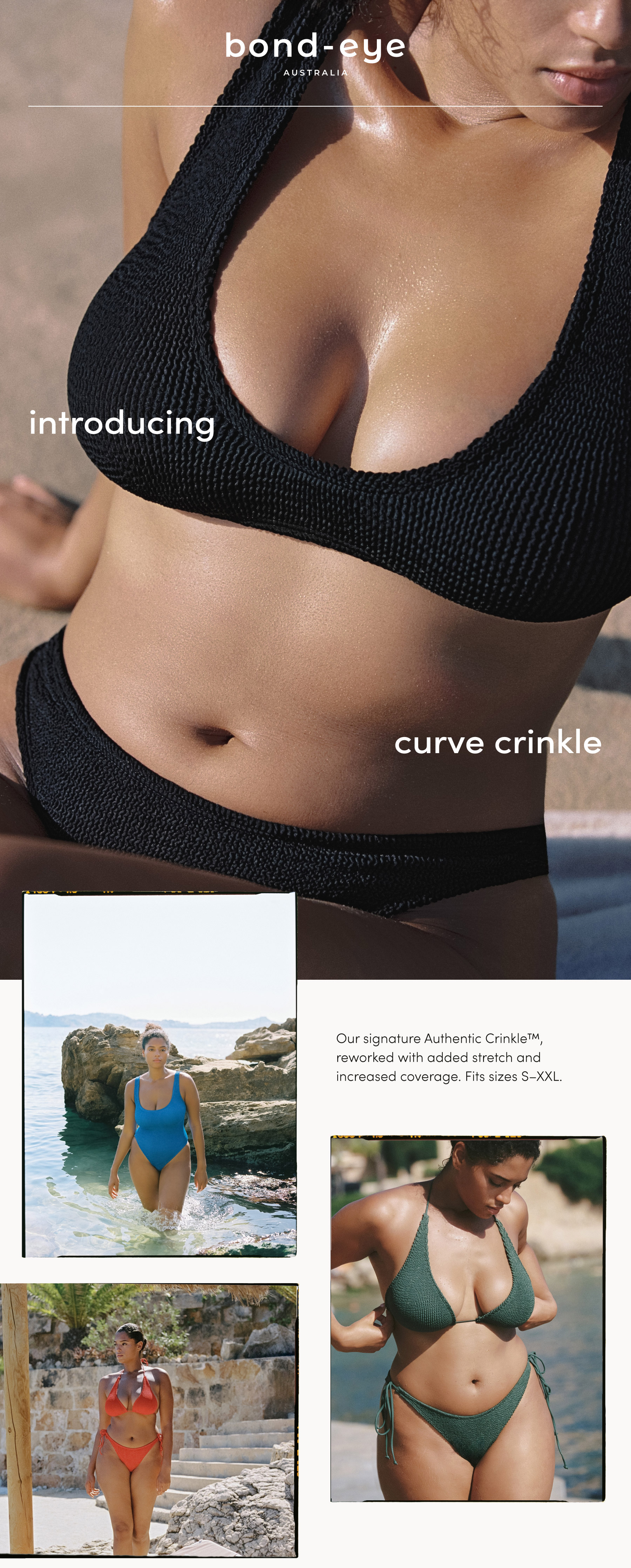 Introducing Curve Crinkle | Our signature Authentic Crinkle™, reworked with added stretch and increased coverage. Fits sizes S-XXL.