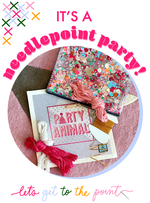 ALL NEW! Our needlepoint collab is officially live 🙌 Packed Party