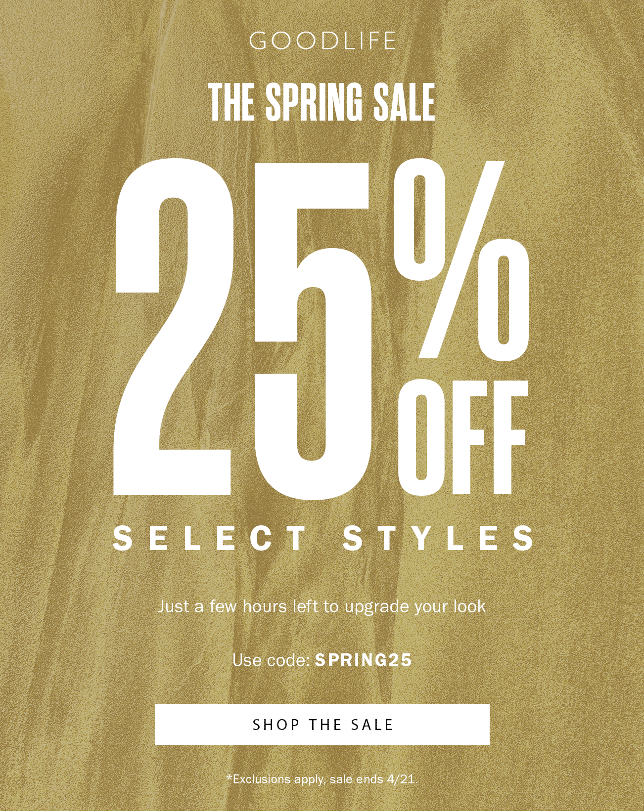 SHOP 25% OFF SELECT STYLES