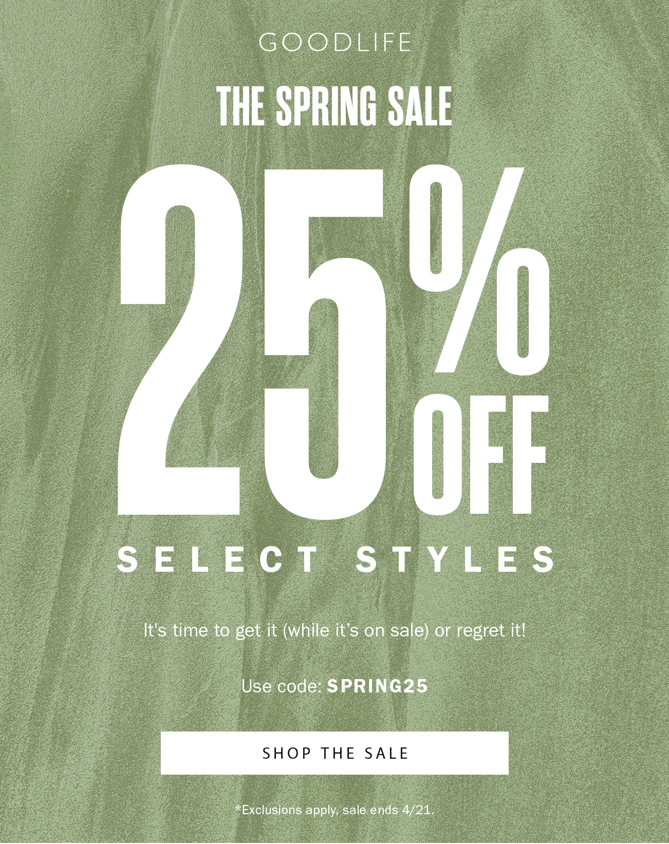 SHOP 25% OFF SELECT STYLES