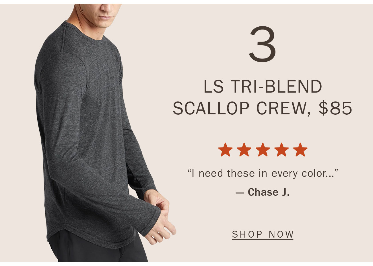 LS Tri-Blend Scallop Crew