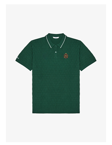 Crest Knit Polo Myrtle