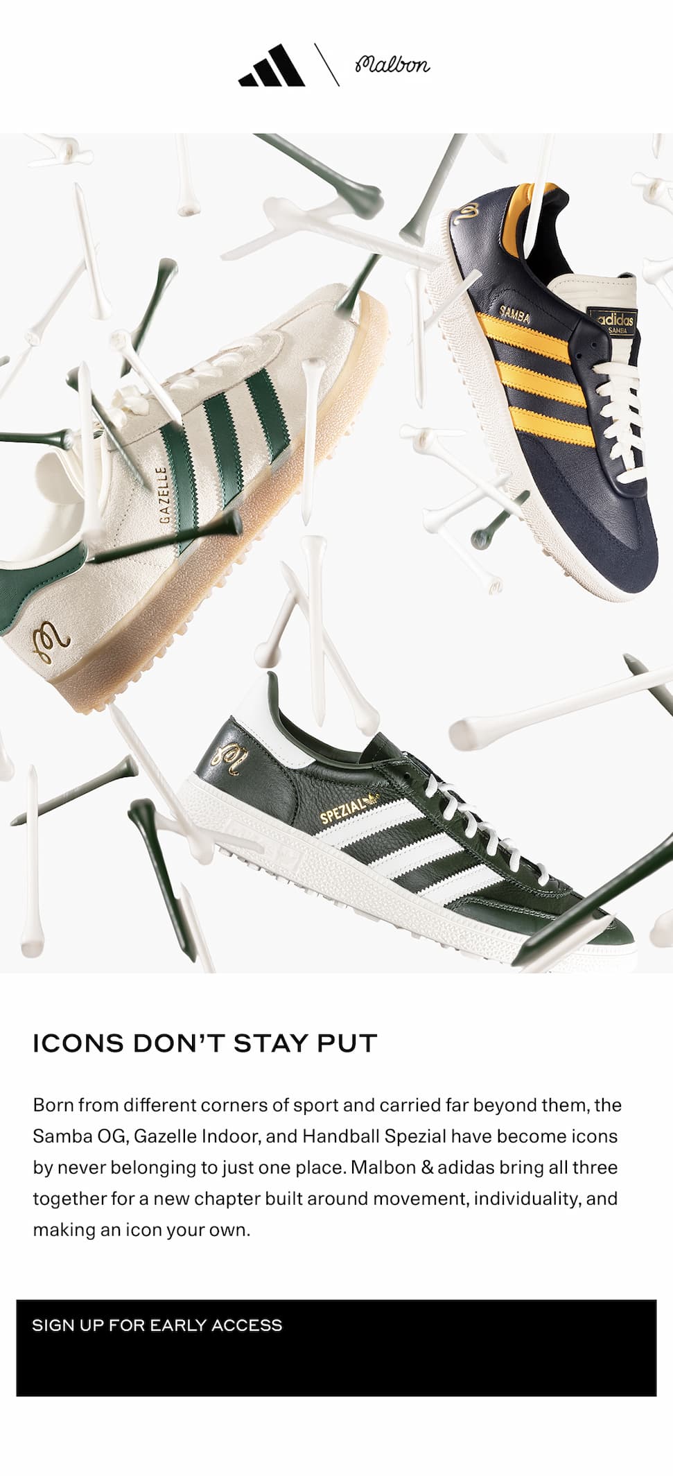 Malbon adidas Teaser Early Access Sign Up