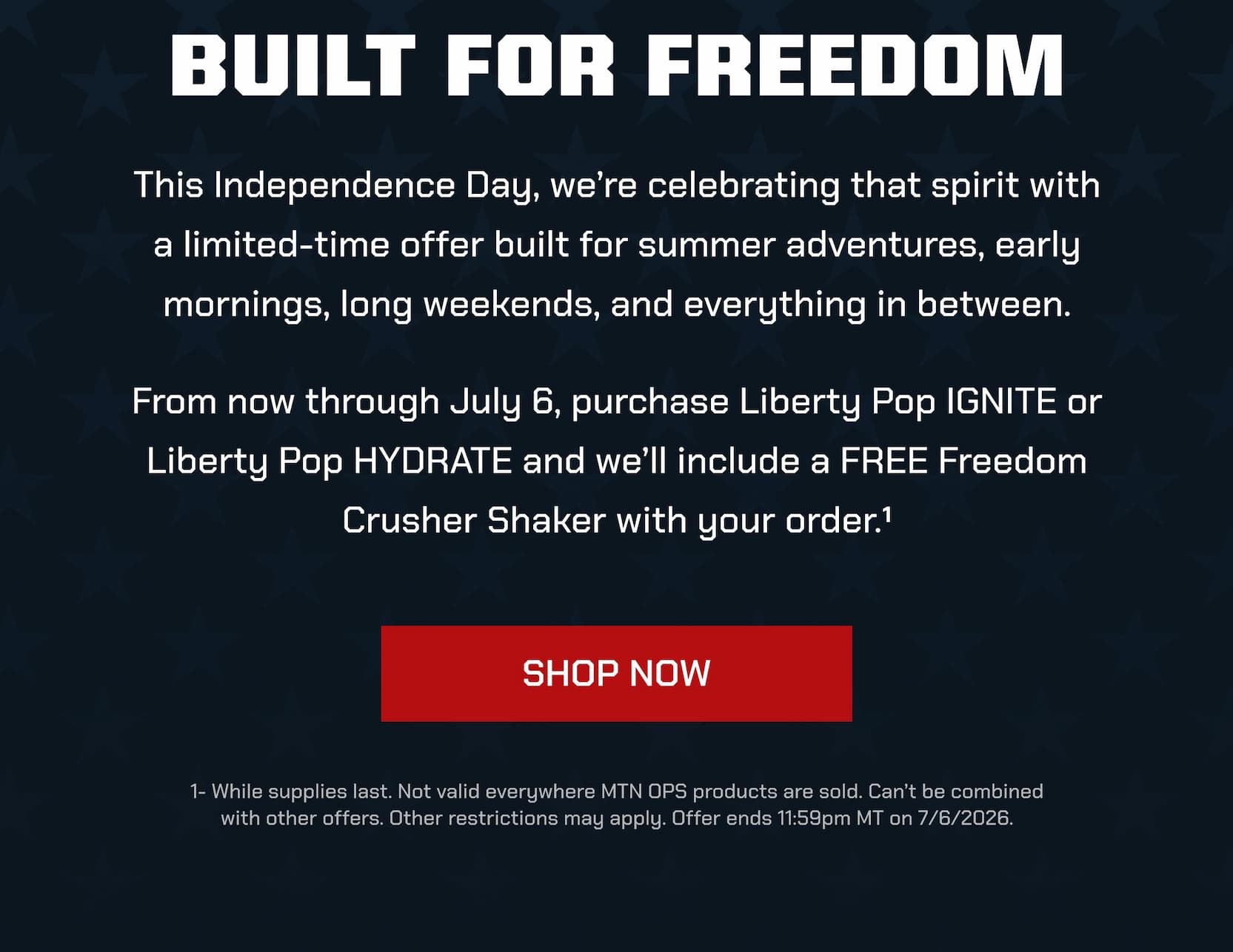 Free Freedom Crusher When You Buy Liberty Pop - SHOP NOW