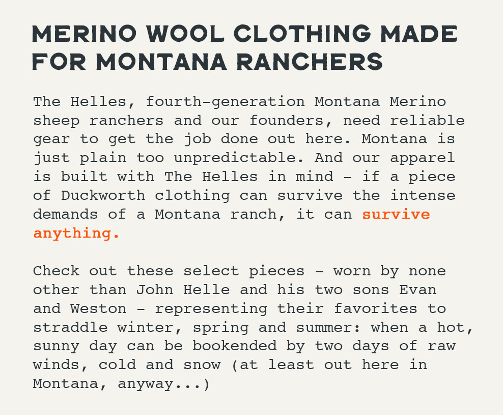 what the ranchers wear Duckworth