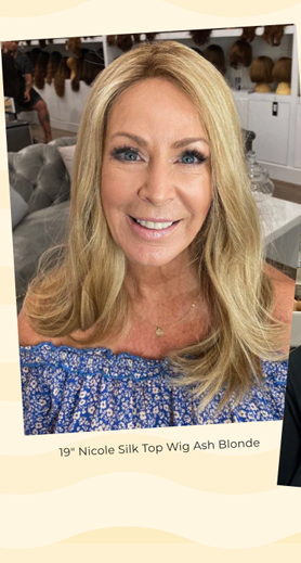 19" Nicole Silk Top Wig Ash Blonde
