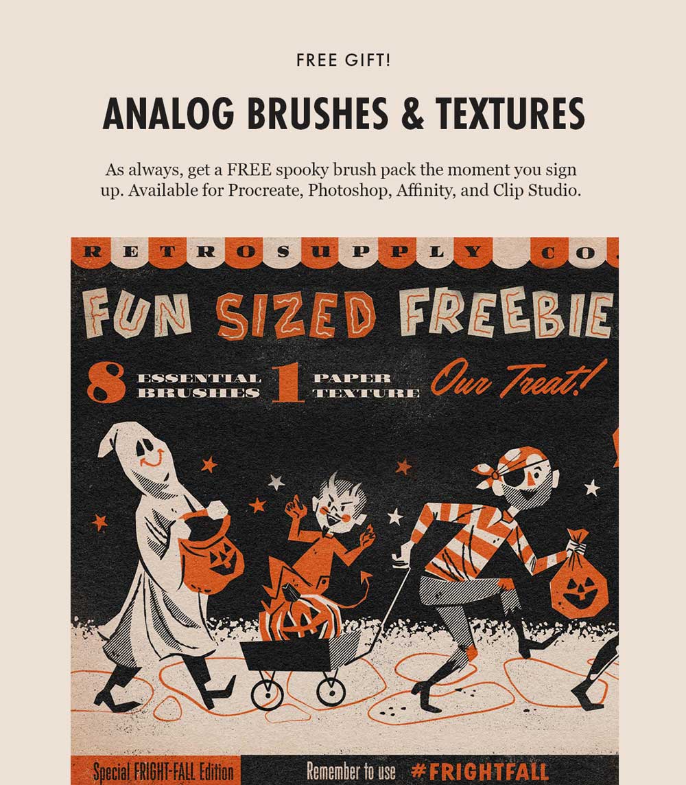 Free Gift - Fun Sized Freebie Analog Brushes & Textures