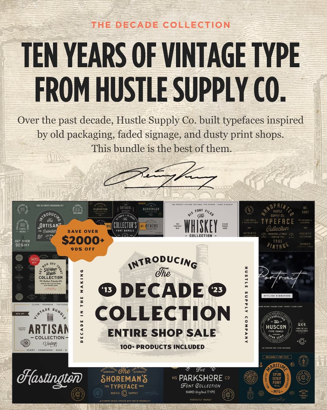 Ten Years of Vintage Type from Hustle Supply Co.