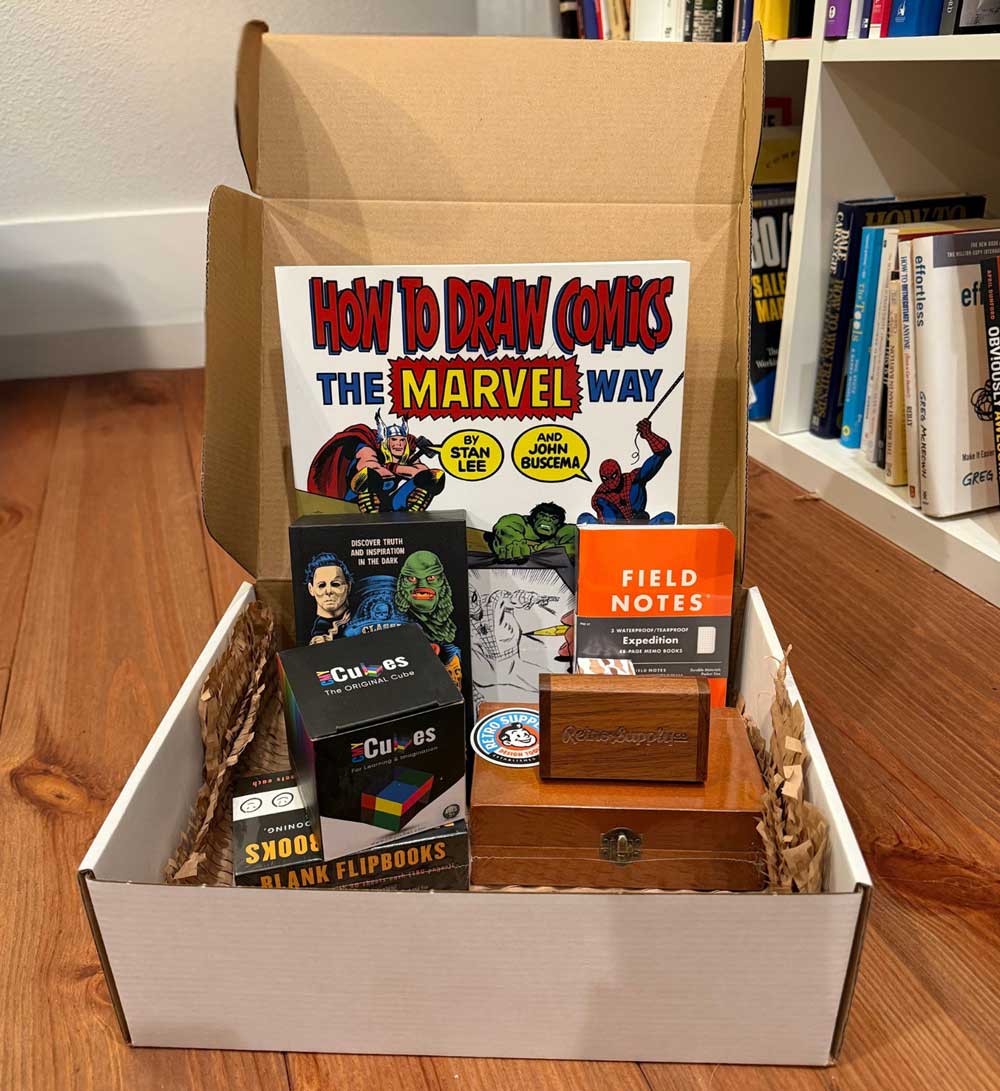 Example of goods in the I Want It All Box. 