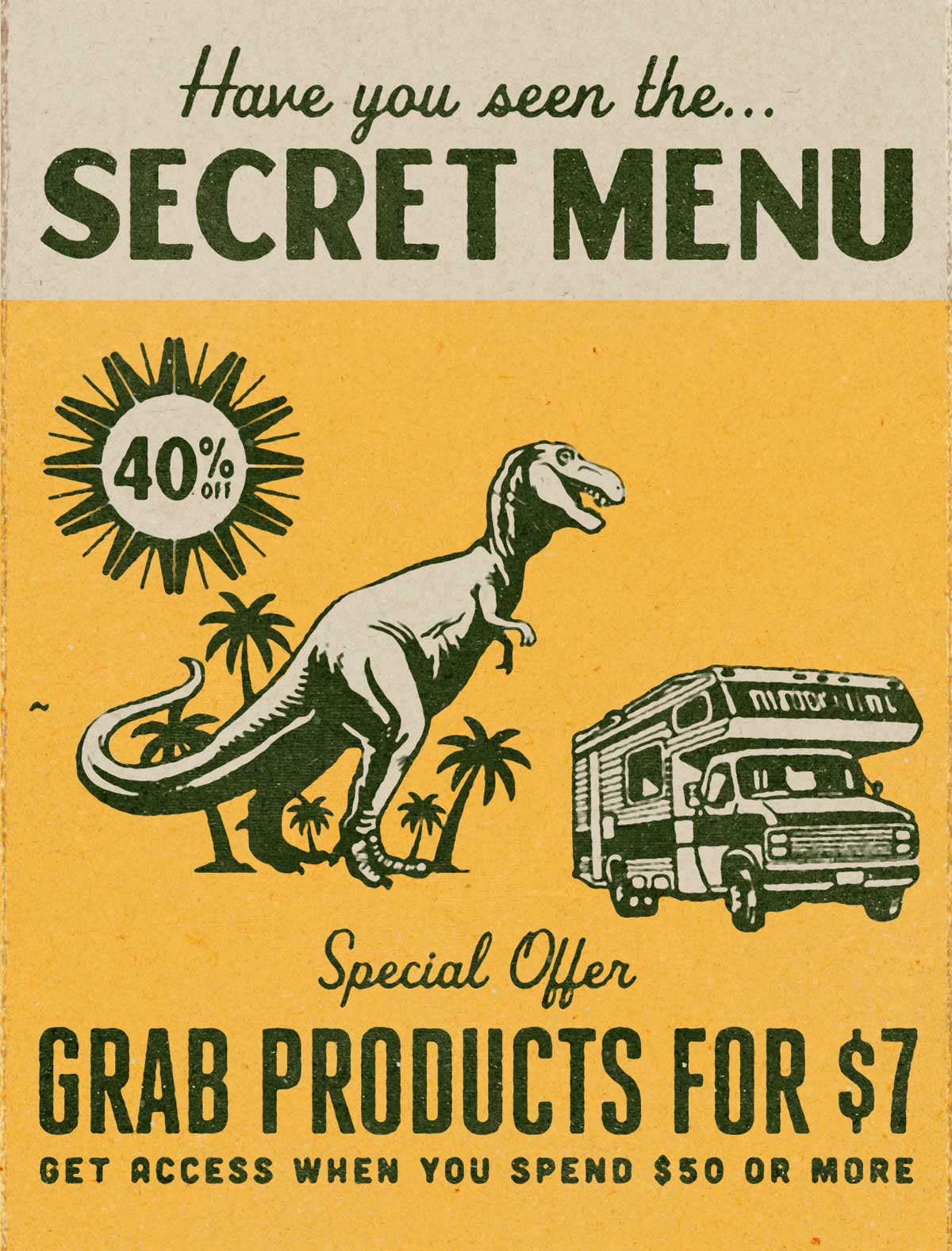 Have You Seen the Secret Menu- Dinosaur landmark matchbook