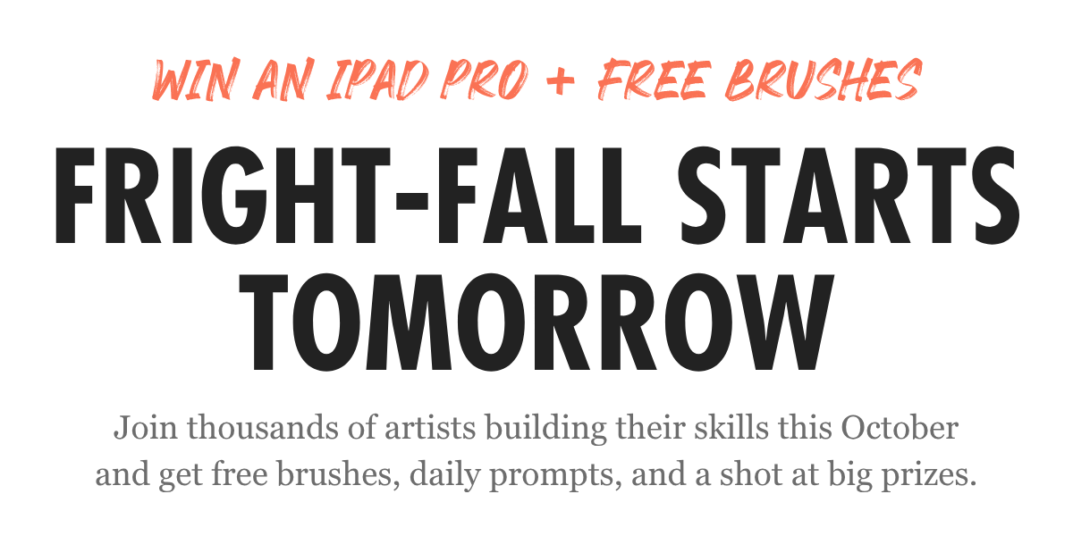 Win an iPad Pro + Free Brushes — Fright-Fall Starts Tomorrow