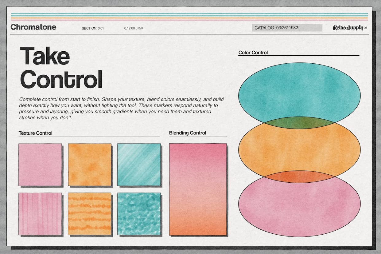 Take control from start to finish. Shape your texture, blend colors, and build depth.