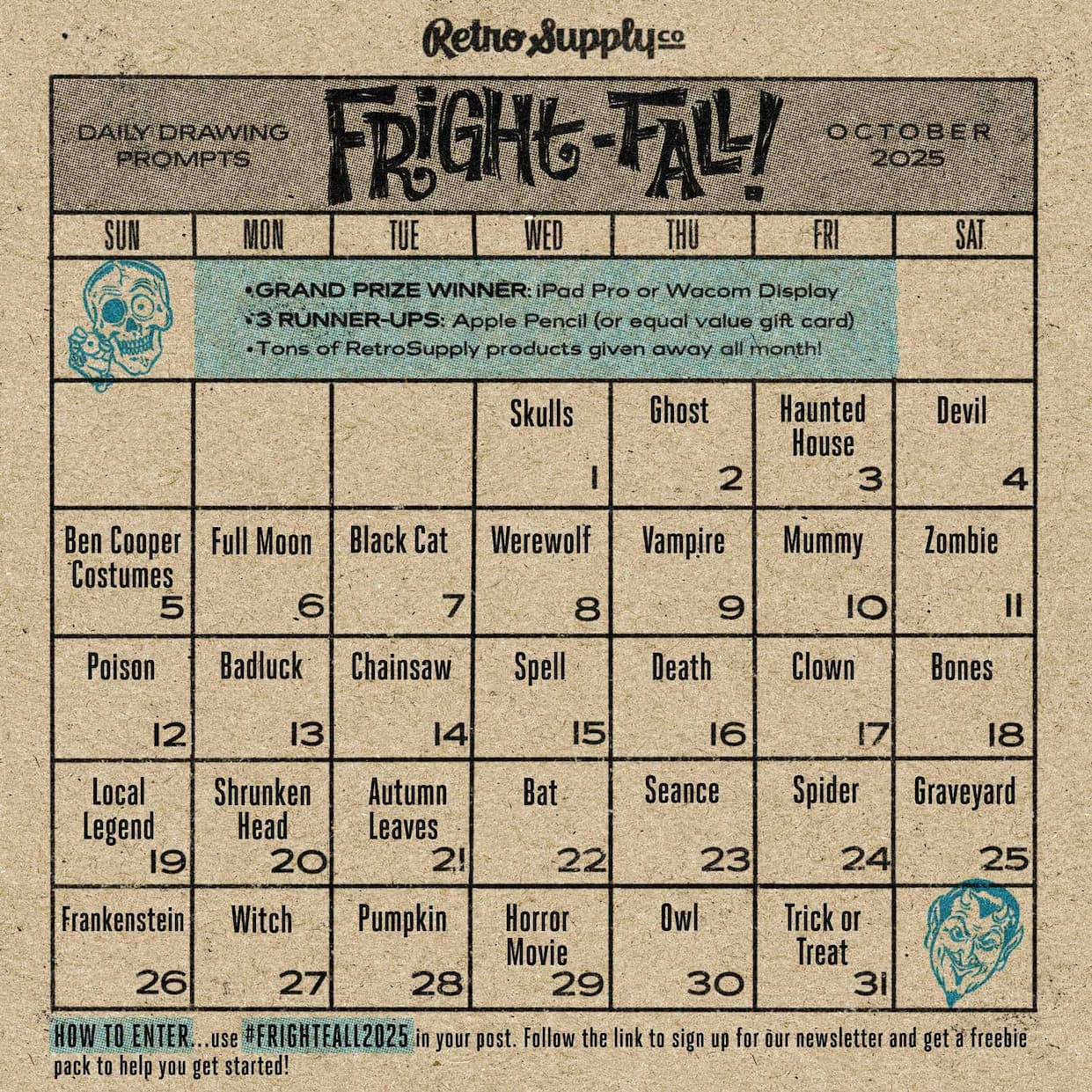 Fright-Fall 2025 Calendar