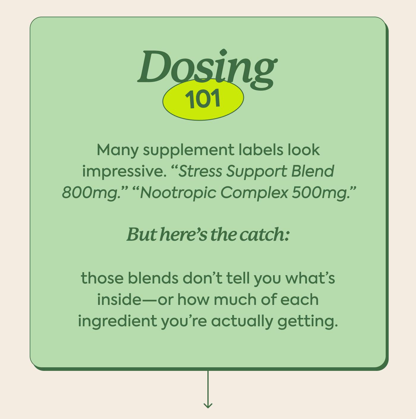 Dosing 101 Dosing 101