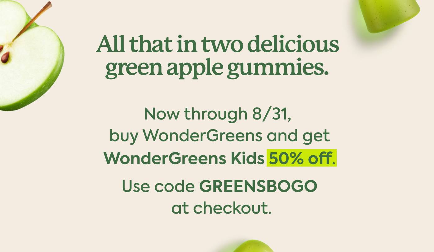 All that in two delicious green apple gummies