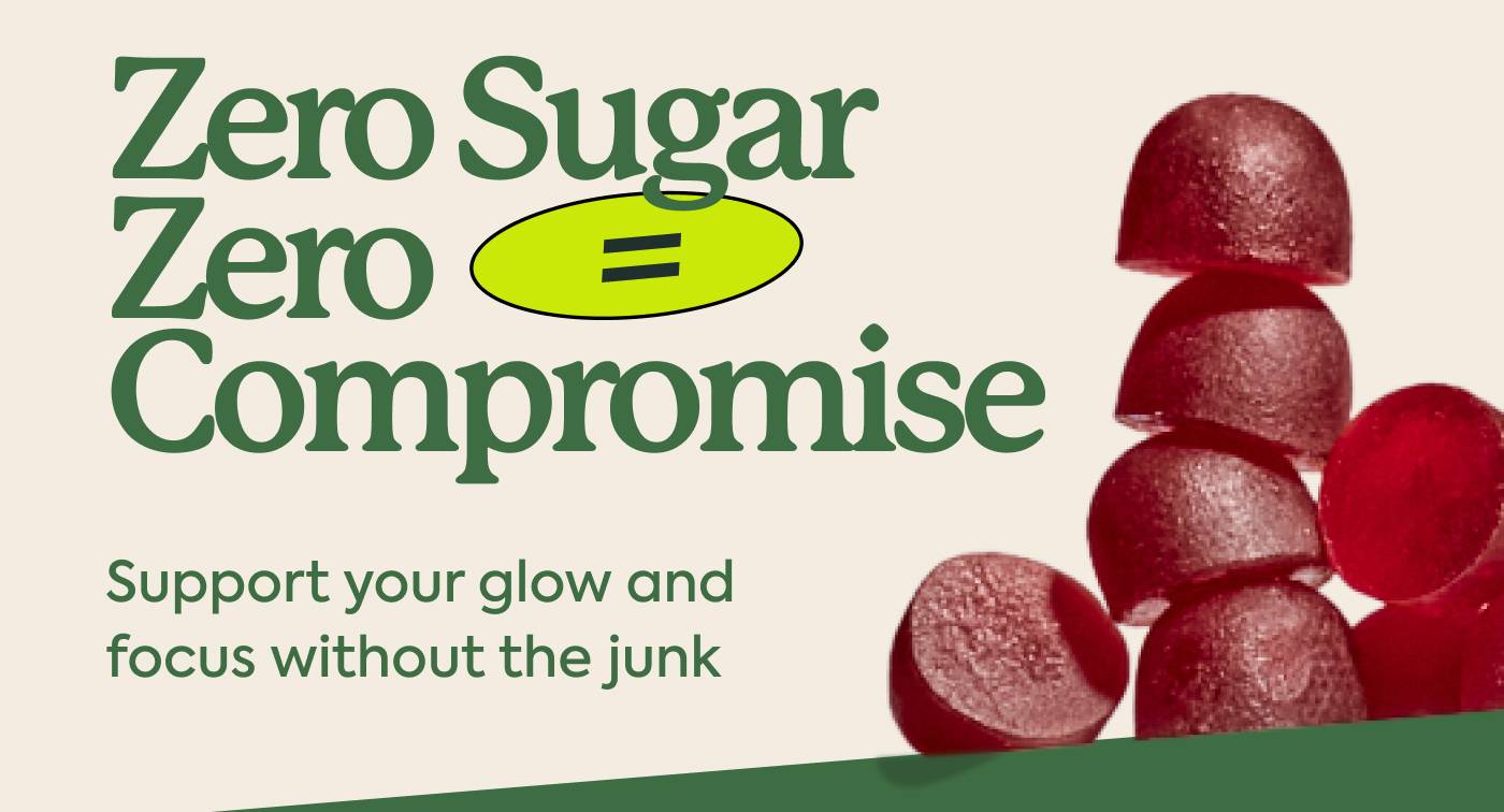 Zero sugar = zero compromise. Zero sugar = zero compromise.