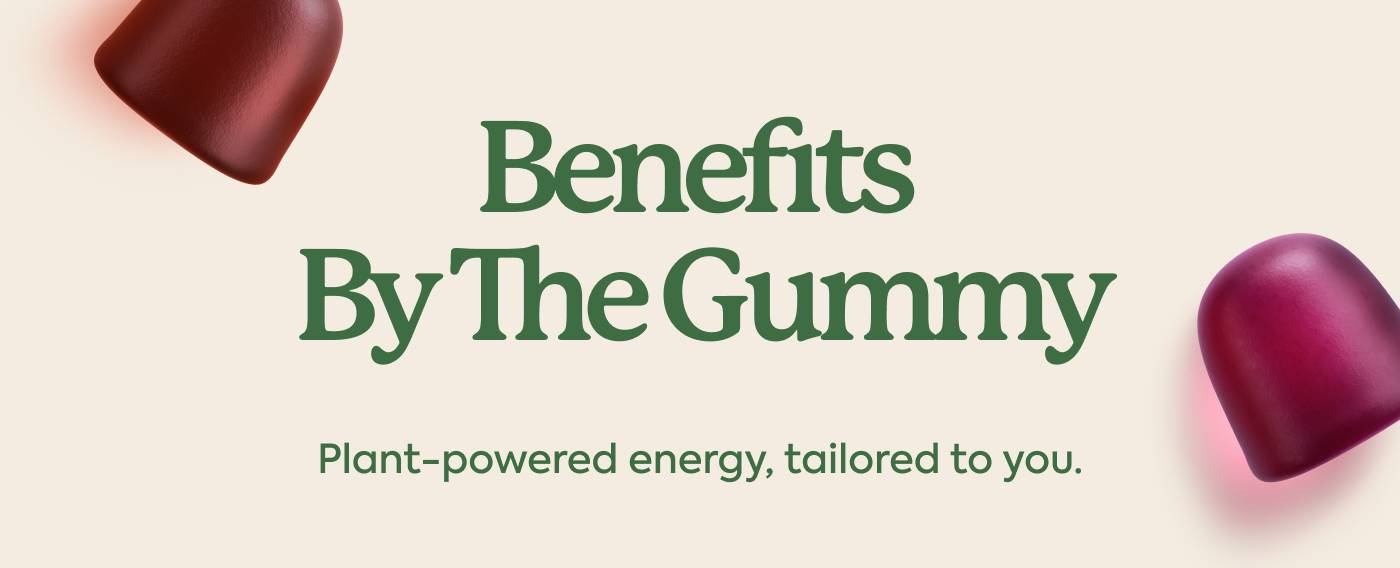 Benefits By The Gummy Plant-powered energy, tailored to you.