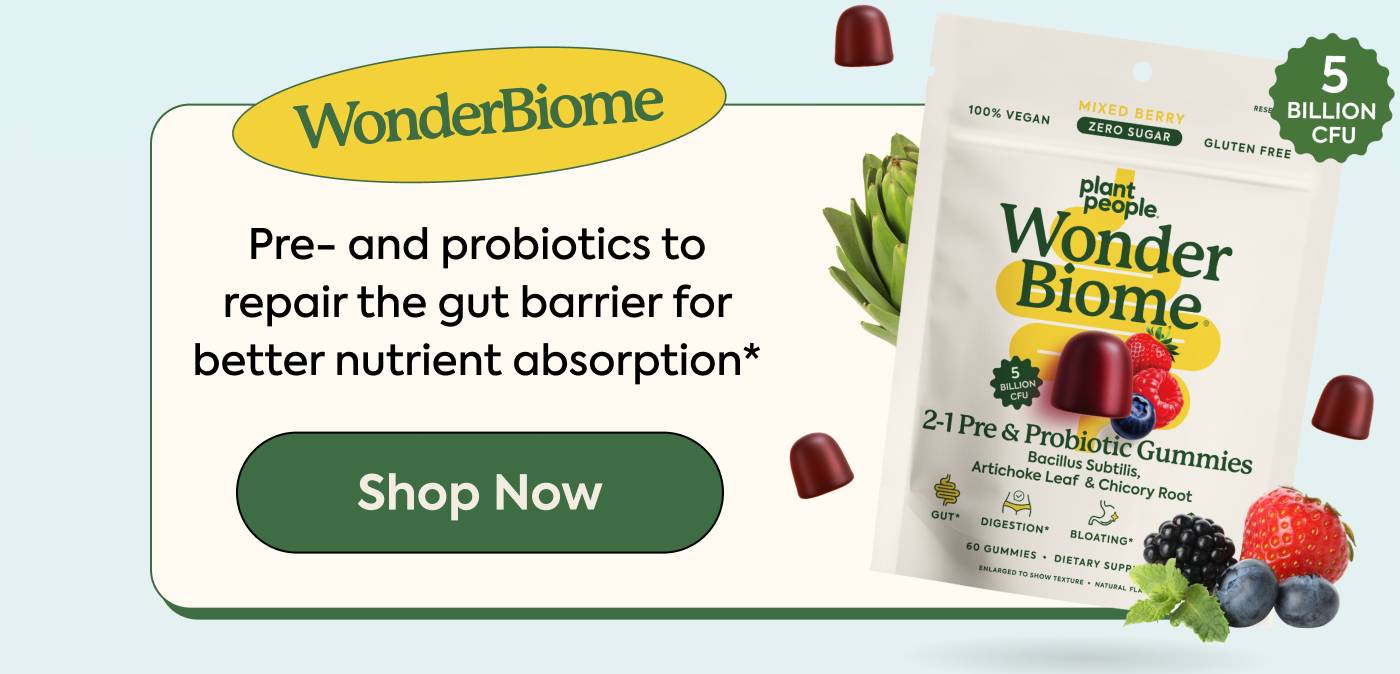 WonderBiome: Pre- and probiotics to repair the gut barrier for better nutrient absorption* WonderBiome: Pre- and probiotics to repair the gut barrier for better nutrient absorption*