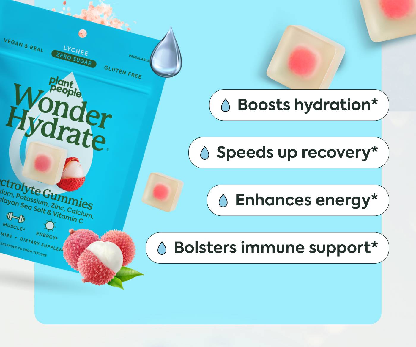 Boosts hydration* Speeds up recovery* Enhances energy* Bolsters immune support*